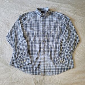 UNTUCKit Sardinia Long Sleeve Plaid Button-Down Shirt XL Slim Fit Blue White
